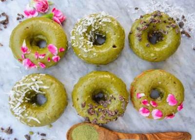 طرز تهیه دونات ماچا طرز تهیه دونات ماچا